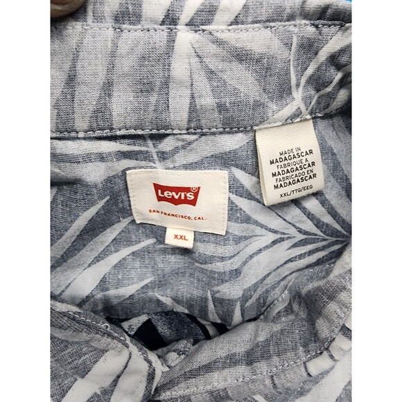 Levi's Men's Hawaiian Shirt Floral Logo Front Pockets Size 2XL (Cotton / Linen) - Picture 4 of 9
